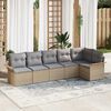 vidaXL Gartensofa-set mit Kissen 6 pcs Beige Poly-Rattan