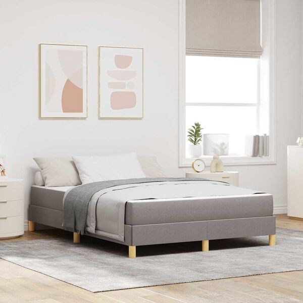 vidaXL Boxspringbett Taupe 140 x 190 cm Stoff