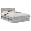 vidaXL Bettrahmen Graues Sonoma 150 x 200 cm Holzwerkstoff