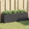 vidaXL Hochbeet mit 3 F&auml;chern Schwarz 105x30x32 cm Poly Rattan