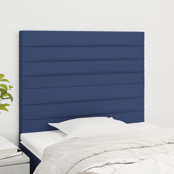 vidaXL Kopfteil Blau 100 x 5 x 118/128 cm Stoff