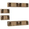 vidaXL TV-Schrankset Wandmontiert 6 pcs Artisan-Eiche Holzwerkstoff