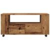 vidaXL TV-Schrank mit Rollen Altholz-Optik 102x34,5x43cm Holzwerkstoff