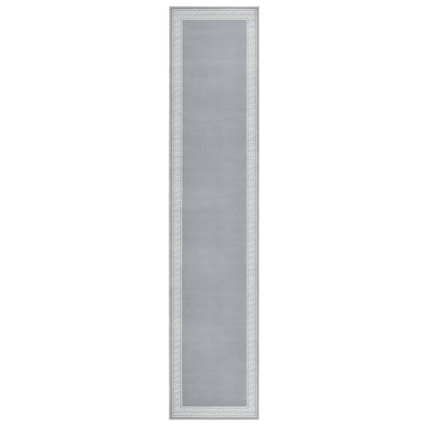 vidaXL Teppichl&auml;ufer BCF Grau mit Motiv 100x500 cm