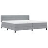 vidaXL Boxspringbett mit Matratze Hellgrau 200 x 200 cm Polyester
