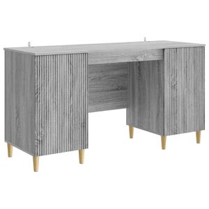 vidaXL Schreibtisch Graues Sonoma 142,5 x 50 x 75 cm Holzwerkstoff