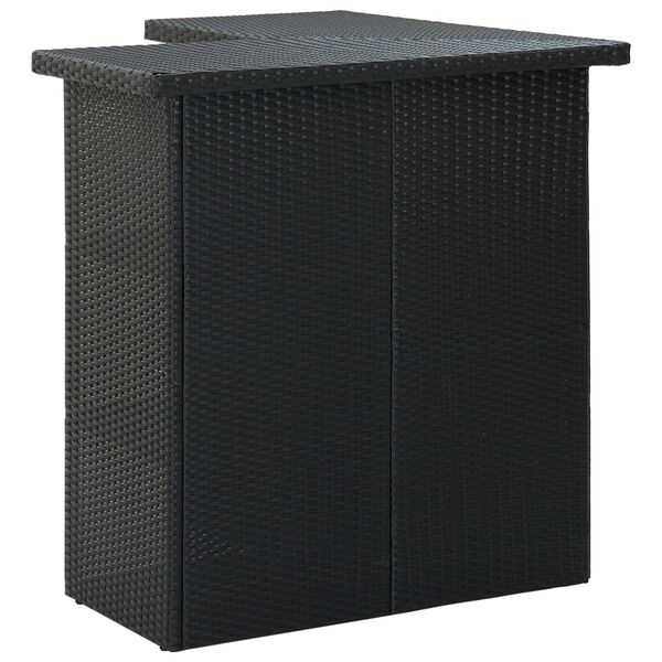 vidaXL Eck-Bartisch Schwarz 100x50x105 cm Poly Rattan