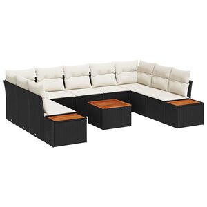 vidaXL Gartensofa-set mit Kissen 5 pcs Schwarz und Creme Polyrattan