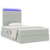 vidaXL Bett mit Stauraum und LED mit LED Hellgrau 120 x 190 cm Samt