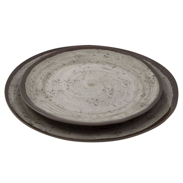 Bo-Camp 12-tlg. Geschirrset Halo Melamin Beige