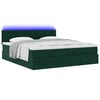 vidaXL Ottoman-Bett mit Matratzen & LEDs Dunkelgr&uuml;n 200x200 cm Samt