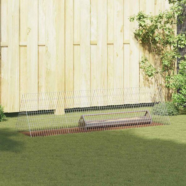 vidaXL H&uuml;hnerk&auml;fig Silber 215 x 55 x 55 cm Verzinkter Stahl