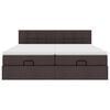 vidaXL Ottoman-Bett mit Matratzen & LEDs Dunkelbraun 160x200 cm Stoff