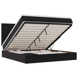 vidaXL Ottoman-Bett mit Matratzen Schwarz 180x200 cm Samt