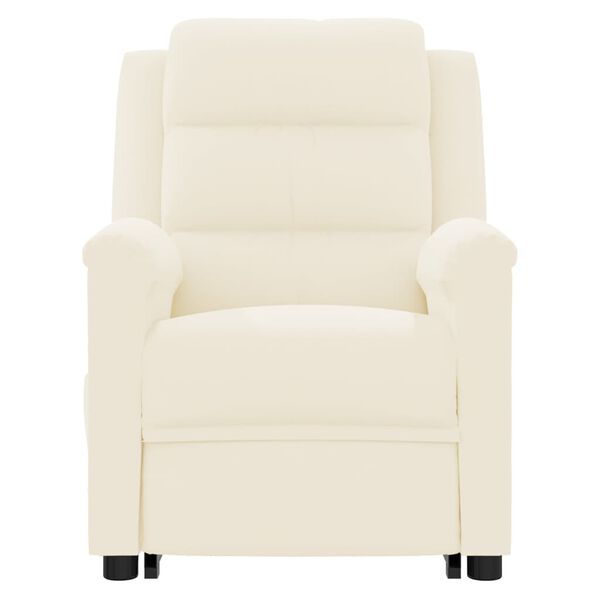 vidaXL Massagesessel mit Aufstehhilfe Creme Kunstleder