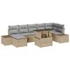 vidaXL Garten-Sofa-Set mit Speicher 8 pcs Beige Poly Rattan