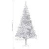 vidaXL K&uuml;nstlicher Weihnachtsbaum Beleuchtung & Kugeln Silber 210 cm