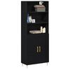 vidaXL Highboard Schwarz Eichen-Optik 69,5 x 34 x 180 cm Holzwerkstoff