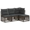 vidaXL Gartensofa-set 4 stk. Grau Poly-Rattan