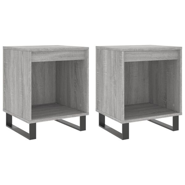 vidaXL Nachttische 2 Stk. Grau Sonoma 40x35x50 cm Holzwerkstoff
