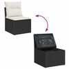 vidaXL Gartensofa-set mit Kissen 9 pcs Schwarz Poly Rattan