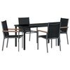 vidaXL Garten Essgruppe 5 Stk. Schwarz Pulverbeschichteter Stahl