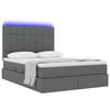 vidaXL Bett mit Stauraum und LED Dunkelgrau 140 x 190 cm Polyester