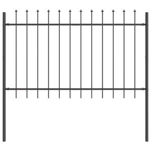 vidaXL Gartenzaun Woerden Grau 1,7 x 1 m Pulverbeschichteter Stahl