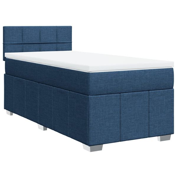 vidaXL Boxspringbett mit Matratze Blau 80x200 cm Stoff
