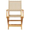 vidaXL 5-tlg. Garten-Essgruppe Beige Poly Rattan und Massivholz