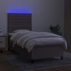 vidaXL Boxspringbett mit Matratze & LED Taupe 100x200 cm Stoff