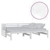 vidaXL Ausziehbares Tagesbett 2x(90x200) cm Wei&szlig; Massivholz Kiefer
