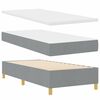 vidaXL Boxspringbett mit Matratze Hellgrau 140 x 190 cm Stoff