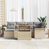 vidaXL Garten-Sofa-Set mit Kissen 7 pcs Beige und Hellgrau
