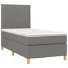 vidaXL Boxspringbett mit Matratze & LED Dunkelgrau 90x200 cm Stoff