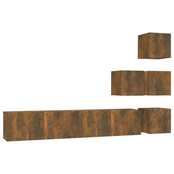 vidaXL TV-Wandschrank R&auml;uchereiche Holzwerkstoff