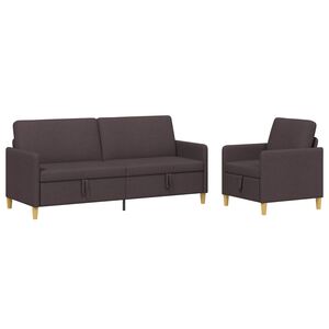 vidaXL Sofa Set mit Stauraum 2 stk. Dunkelbraun Polyester