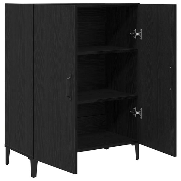 vidaXL Sideboard Schwarz Eichen-Optik 69,5x34x90 cm Holzwerkstoff
