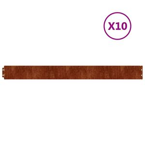 vidaXL Raseneinfassung 10 pcs 10 x 103 cm Wetterfeststahl Rostig