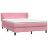 vidaXL Boxspringbett mit Matratze Rosa 160x210 cm Samt