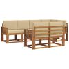 vidaXL Outdoor-Sofagarnitur mit Kissen 7 pcs Natur und Beige