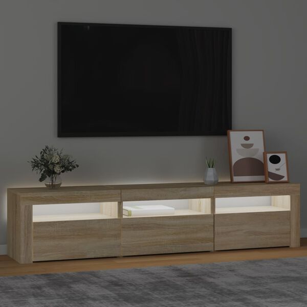 vidaXL TV-Schrank mit LED-Leuchten Sonoma-Eiche 180x35x40 cm