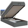 vidaXL Ottoman-Bett mit Matratze und LED Dunkelgrau 80 x 200 cm Stoff