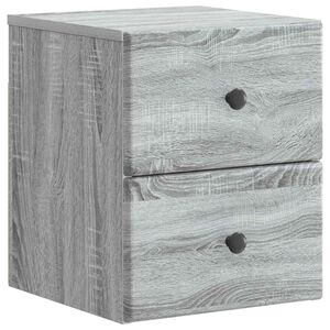 vidaXL Wandmontierter Nachttisch Graues Sonoma 34,5 x 33 x 40 cm