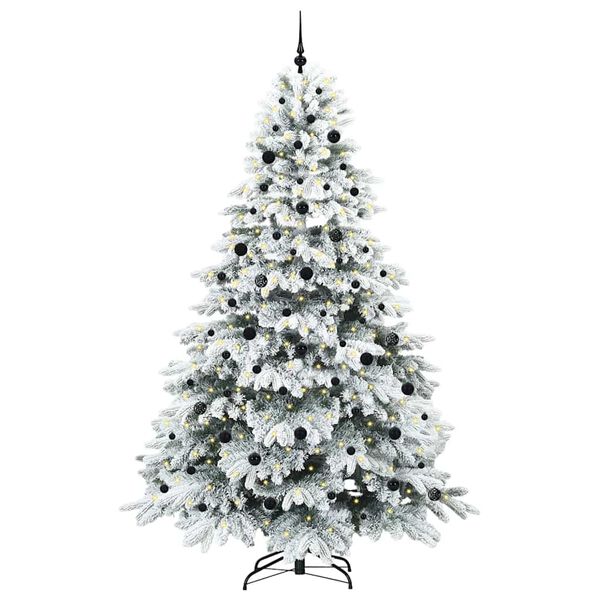 vidaXL K&uuml;nstlicher Weihnachtsbaum mit 300 LEDs Wei&szlig; 240 cm PE und PVC
