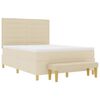 vidaXL Boxspringbett mit Matratze Creme 160 x 200 cm Stoff