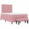 vidaXL Boxspringbett mit Matratze mit Kopfteil Rosa 120 x 200 cm Samt