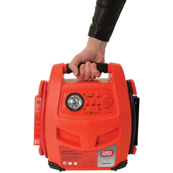 Carpoint 2-in-1 Starthilfeger&auml;t mit LED 12V 17 Ah Rot