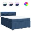 vidaXL Boxspringbett mit Matratze Blau 140x190 cm Stoff