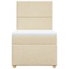 vidaXL Boxspringbett mit Matratze Creme 90x190 cm Stoff